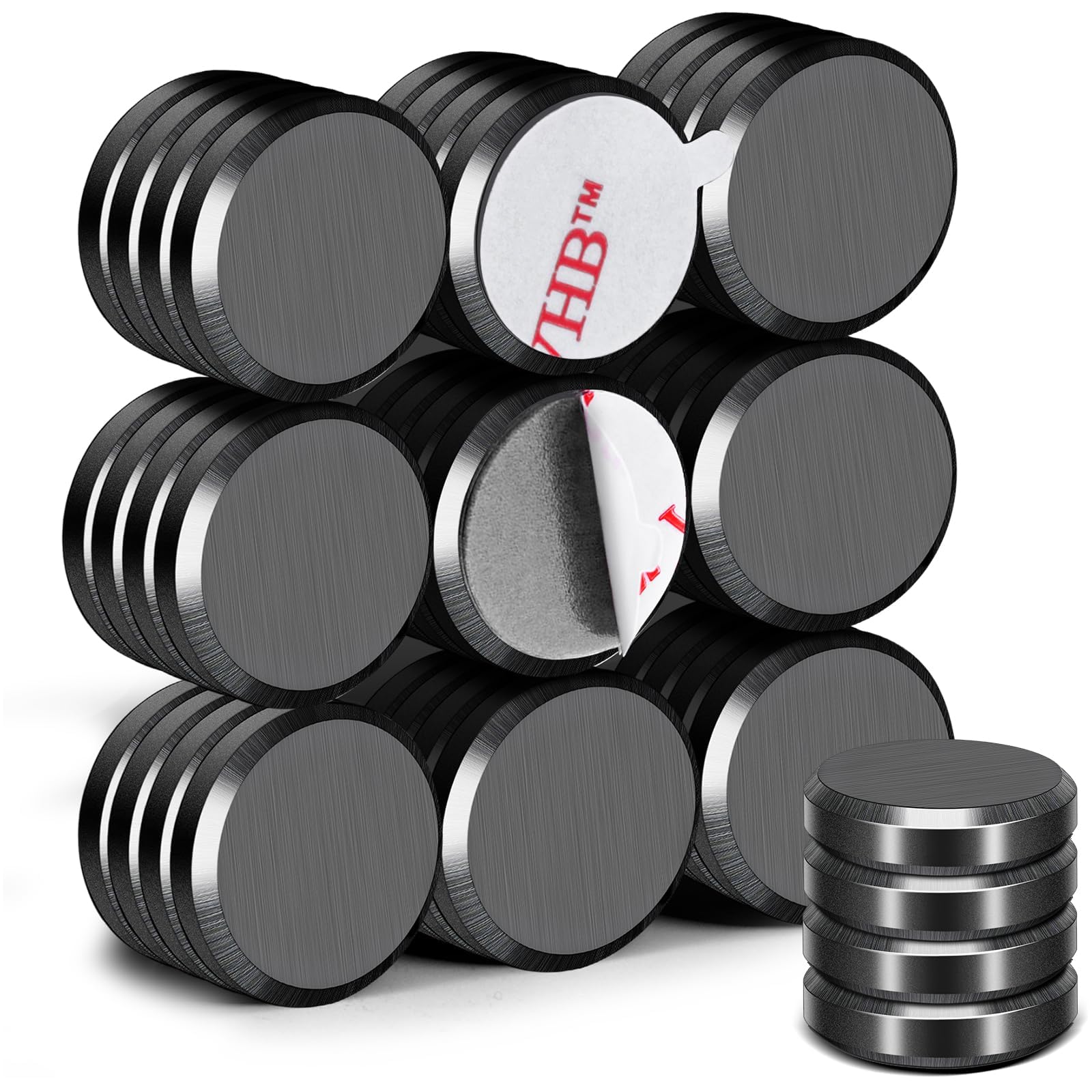 DIYMAG Ceramic Disc Magnets with Double-Sided Adhesive, 40Pcs | 18 x 3mm Fridge 