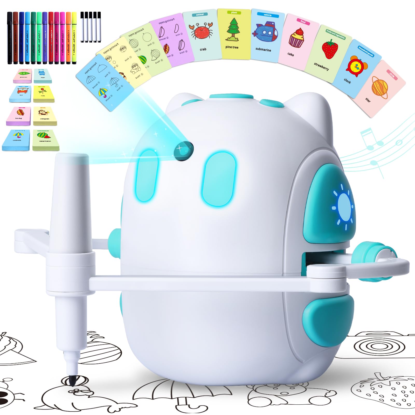 Drawing Robot for Kids 150 Educational Cards Smart Drawing Robot Voice Interacti
