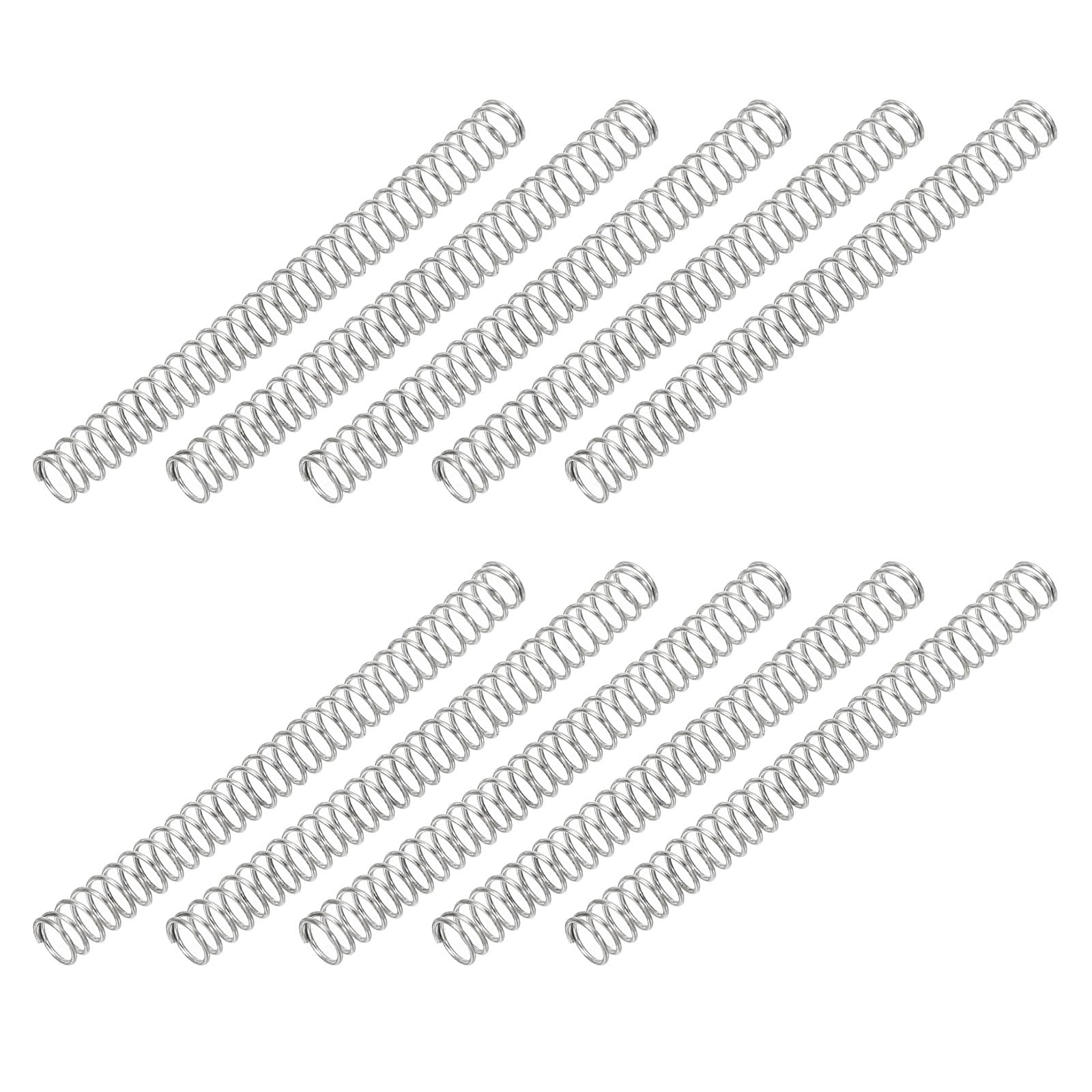 PATIKIL Compression Spring, 0.4mm Wire Dia x 4mm OD x 45mm L, 10 Pcs 304 Stainle