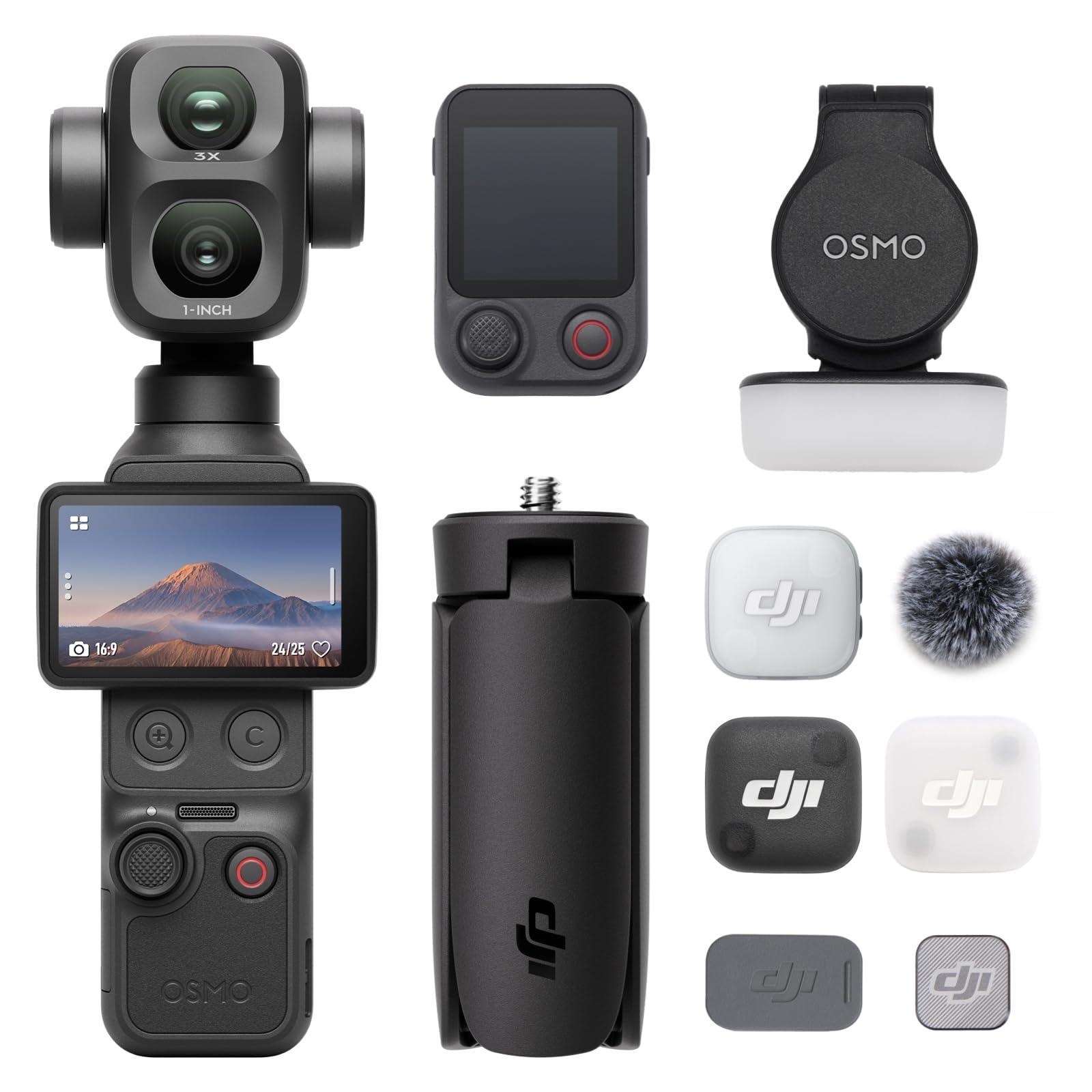 DJI Osmo Pocket 4P Vlog Combo Vlog Camera with Dual Lens, Cinematic 4K | 3 x opt