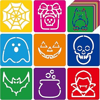 25 Pcs Halloween Stencils for Kids Holiday Stencil Sidewalk Chalk Stencils | Halloween Stencil for Painting on Wood Walls Fabrics Window 5 Inches
