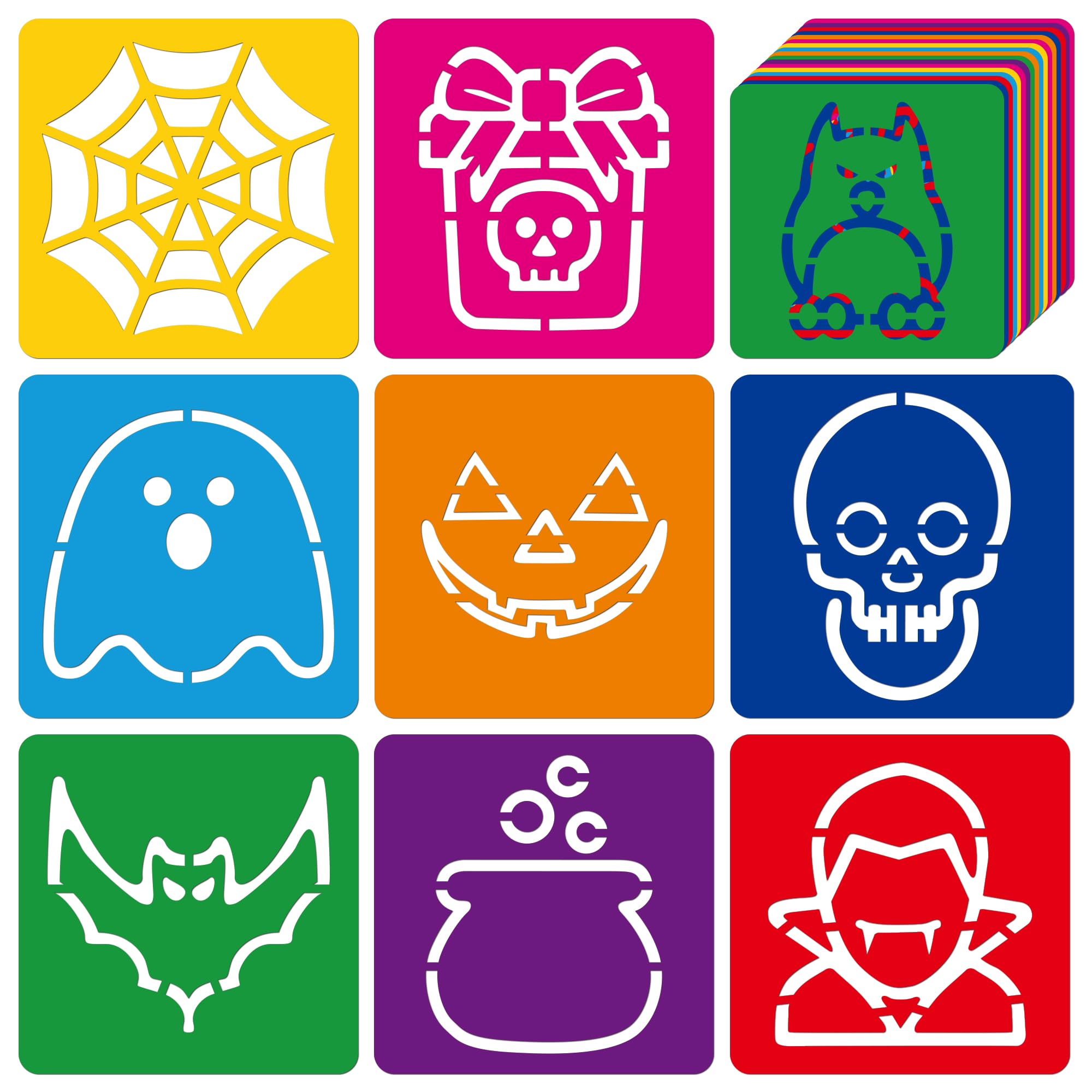 25 Pcs Halloween Stencils for Kids Holiday Stencil Sidewalk Chalk Stencils | Hal