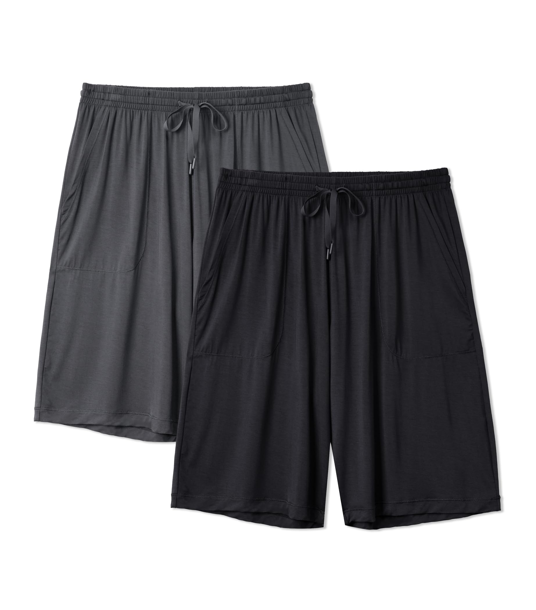 DAVID ARCHY Men's 2 Pack Soft Comfy Bamboo Rayon Sleep Shorts Lounge Wear Pajama