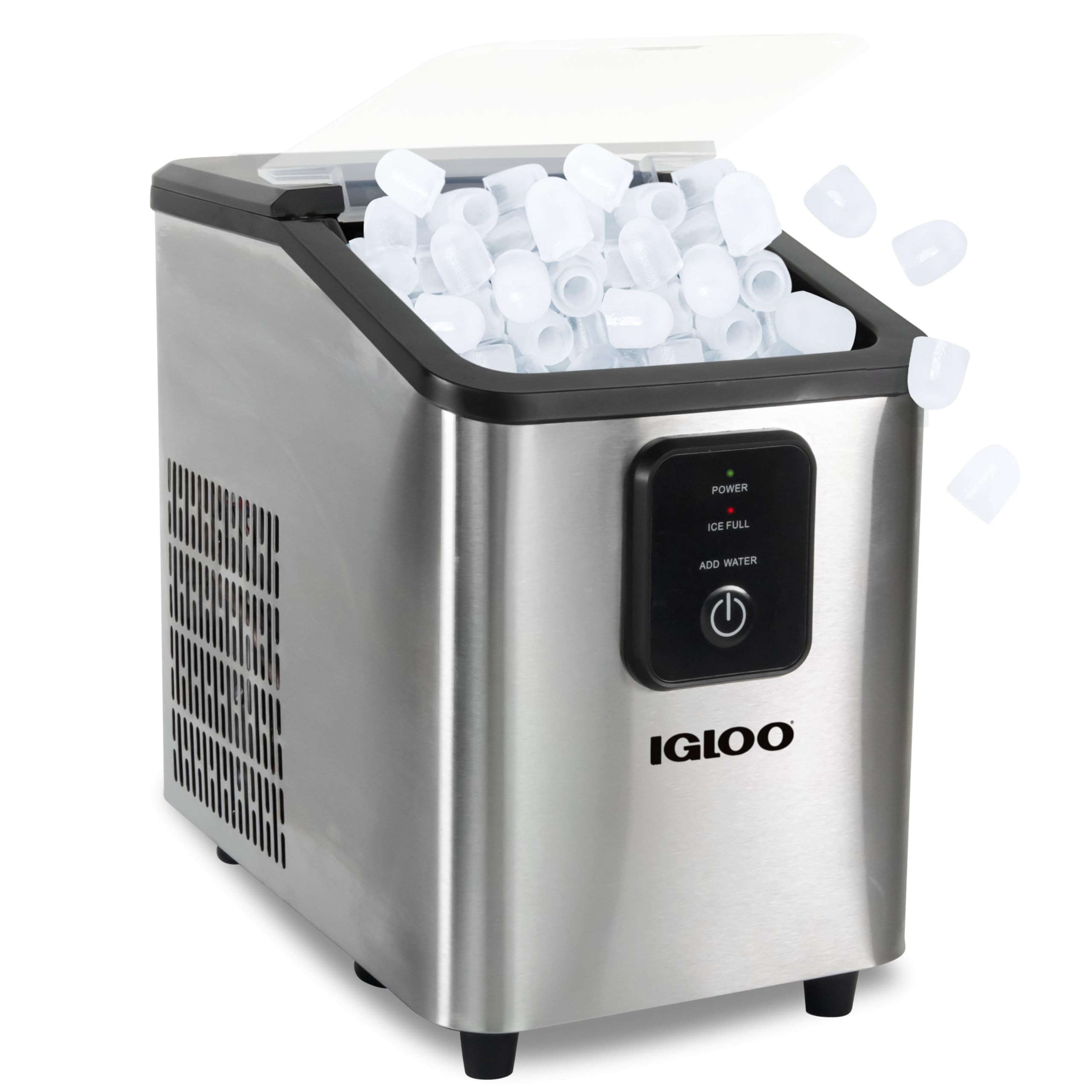 Igloo Ice Maker Countertop, Portable Ice Maker, 26lbs, Stainless Steel | LED Con