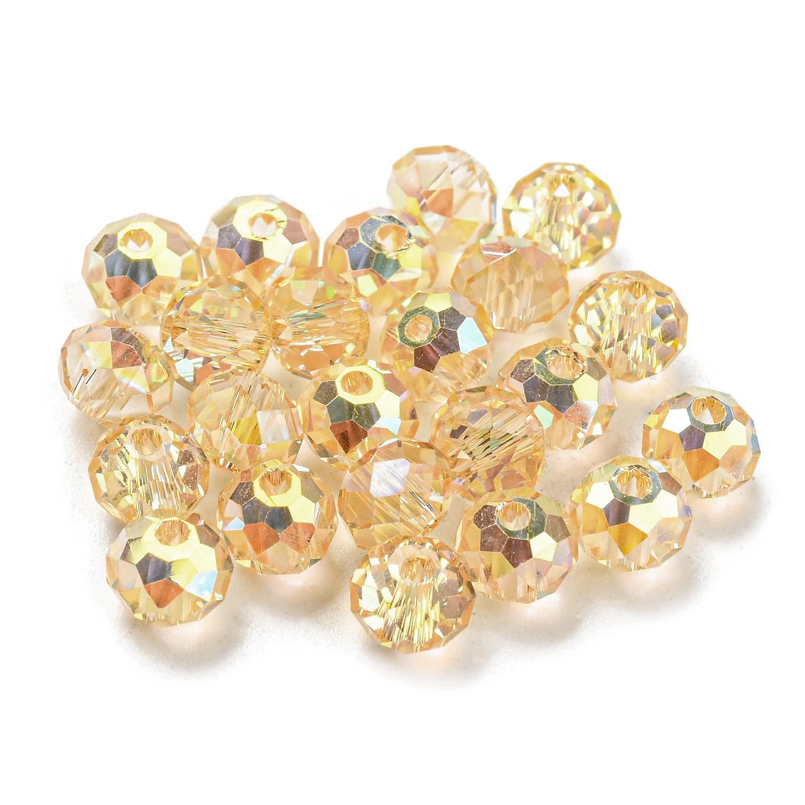 100pcs Faceted Glass Rondelle Beads 6x4.5mm for DIY Bracelet Necklace Earrings J