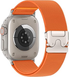 Elastic Sport Bands for Apple Watch Bands for Women Men Series 10 46mm 42mm 40mm 44mm 41mm 45mm 38mm 49mm, Stretchy Nylon Band with Parachute Buckle for iWatch 9