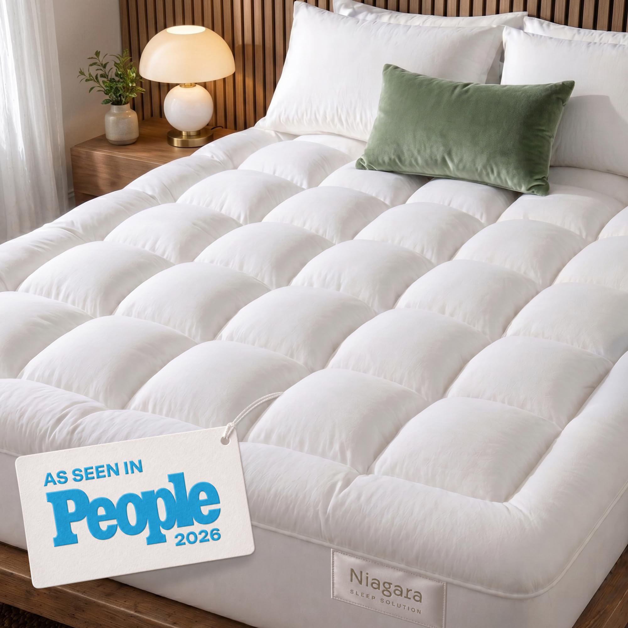 Niagara Sleep Solution 100% Cotton Top Queen Size Mattress Pad, Pillow Top | Clo