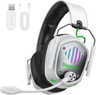 Wireless Gaming Headset for PS5 PS4 PC Switch Mac, 2.4GHz & Bluetooth | ≤20ms Low Latency, 50mm 3D Stereo, ENC Mic, 50H Playtime, Foldable Design, Soft RGB Lighting & Lightweight Comfort