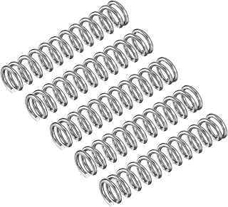 uxcell Compression Spring, 5Pcs 304 Stainless Steel, 5mm OD, 0.8mm Wire Size, 25mm Free Length, Silver Tone
