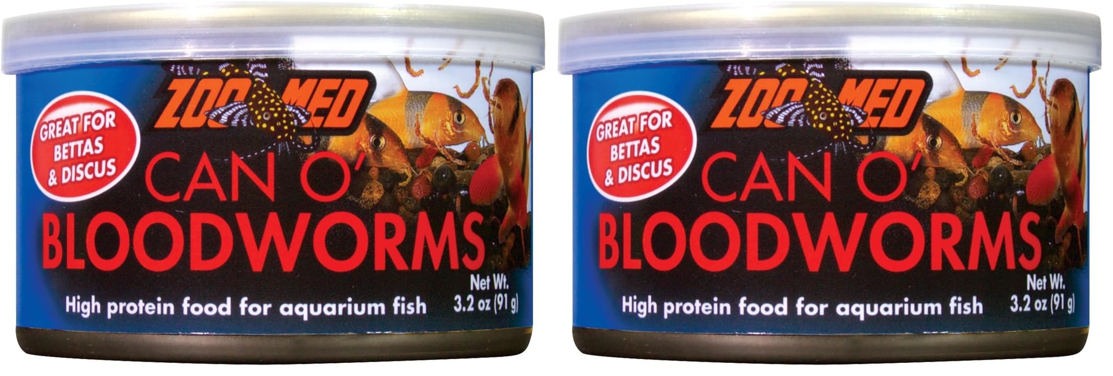 Zoo Med ZMA10 78065 Can O' Bloodworms, 3.2 oz (Pack of 2)