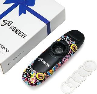 Sondery Professional Kazoo Wind Instrument with 5 Membranes and Lanyard | Lightweight and portable, comes with storage pouch, complete gift set for all ages