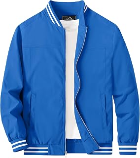 MAGCOMSEN Men's Bomber Jacket Lightweight Windbreaker Stylish Casual Jacket