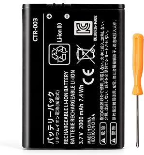 Replacement 3DS 2DS Battery: CTR-003 Compatible with for Nintendo Old 3DS | Compatible with for Nintendo Old 3DS, 2DS, 2DS XL Game Console Lithium-ion Battery with Tool (Not for New 3DS, 3DS XL)