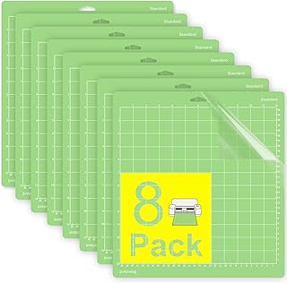 Gwybkq Standard Cutting Mat 12x12, 8 Pack Adhesive Sticky Green Mats | Compatible with Cricut Maker 3/Maker 4/Maker/Explore 3/4/5/Air 2/One, Cutting Mats for Crafts, Replacement Accessories