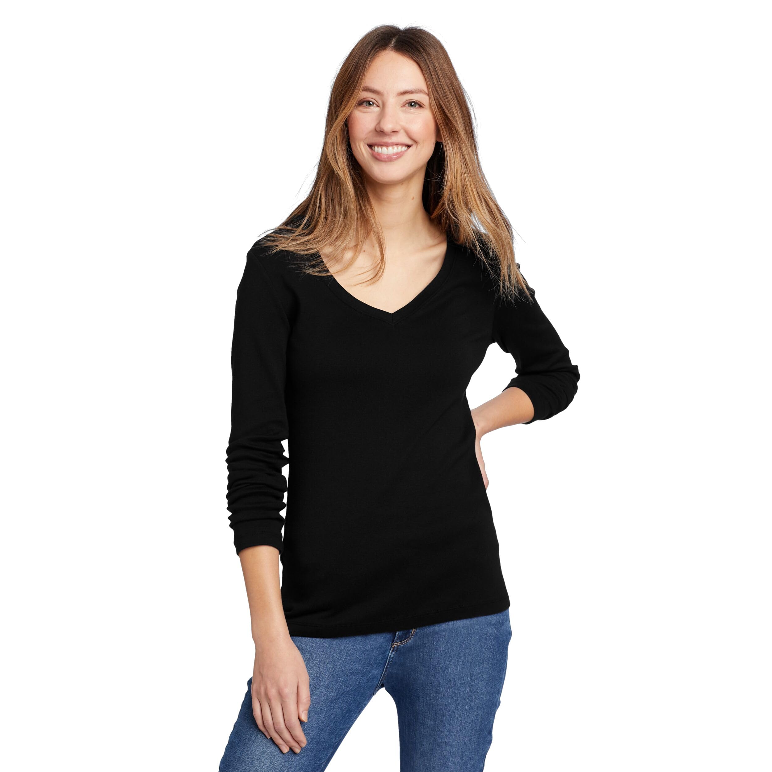 Eddie Bauer Women's Eddie Bauer Fav V-Neck Tee Casual (Pack of 1)