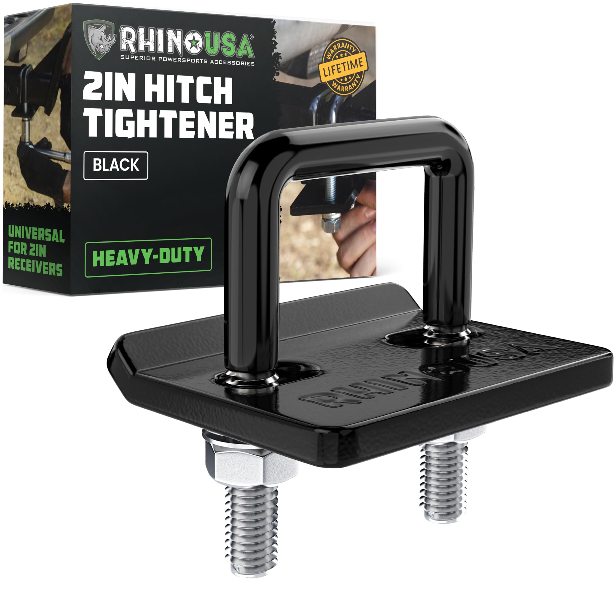 Rhino USA Hitch Tightener Anti-Rattle Clamp - for 2in Hitches | Heavy Duty Steel