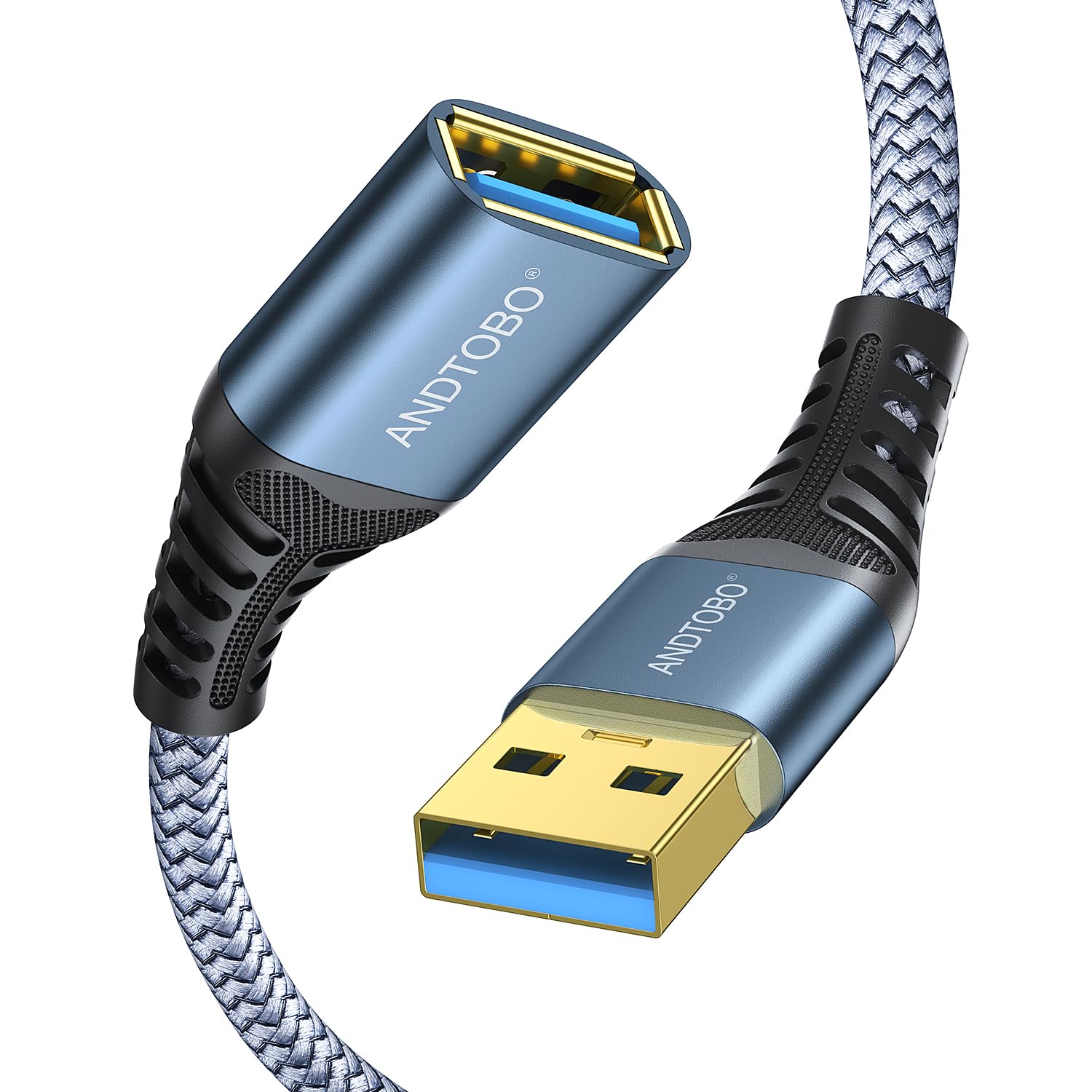 ANDTOBO USB Extension Cable 1M, USB 3.0 Type A Male to Female Extender Cables Hi