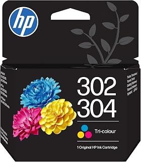HP 302/304 Tri-colour Original Ink Cartridge | Compatible with HP DeskJet 1110, 2130, 3630, HP Envy 4520, OfficeJet 3830, 4650, 5220, 5230, yield 100 pages (B7RT6AE)