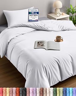 Utopia Bedding Funda Nordica Cama 90 - Microfibra Juego de Funda de Edredon 135x200 cm y 1 Funda de Almohada 50x75 cm (Blanco)