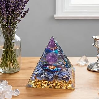 Witch Decor Home Orgone Pyramid Natural Resin Desk Sculpture for Home Office