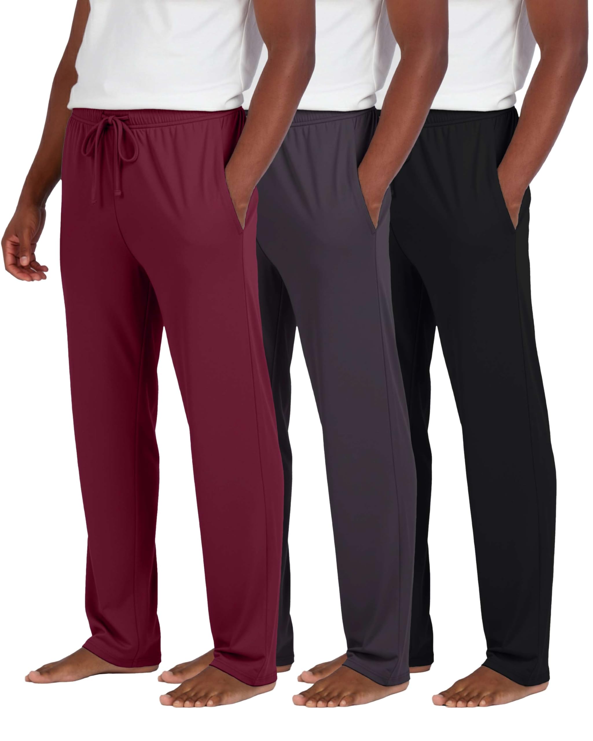 3 Pack Men's Pajama Pants Lounge Sleepwear PJ Comfy Bottoms with Pockets