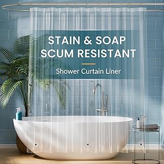 Titanker Shower Curtain Liner Clear Plastic Shower Liner 72 x 72 Lightweight Waterproof PEVA Shower Curtains for Bathroom with Magnets and Rustproof Grommets