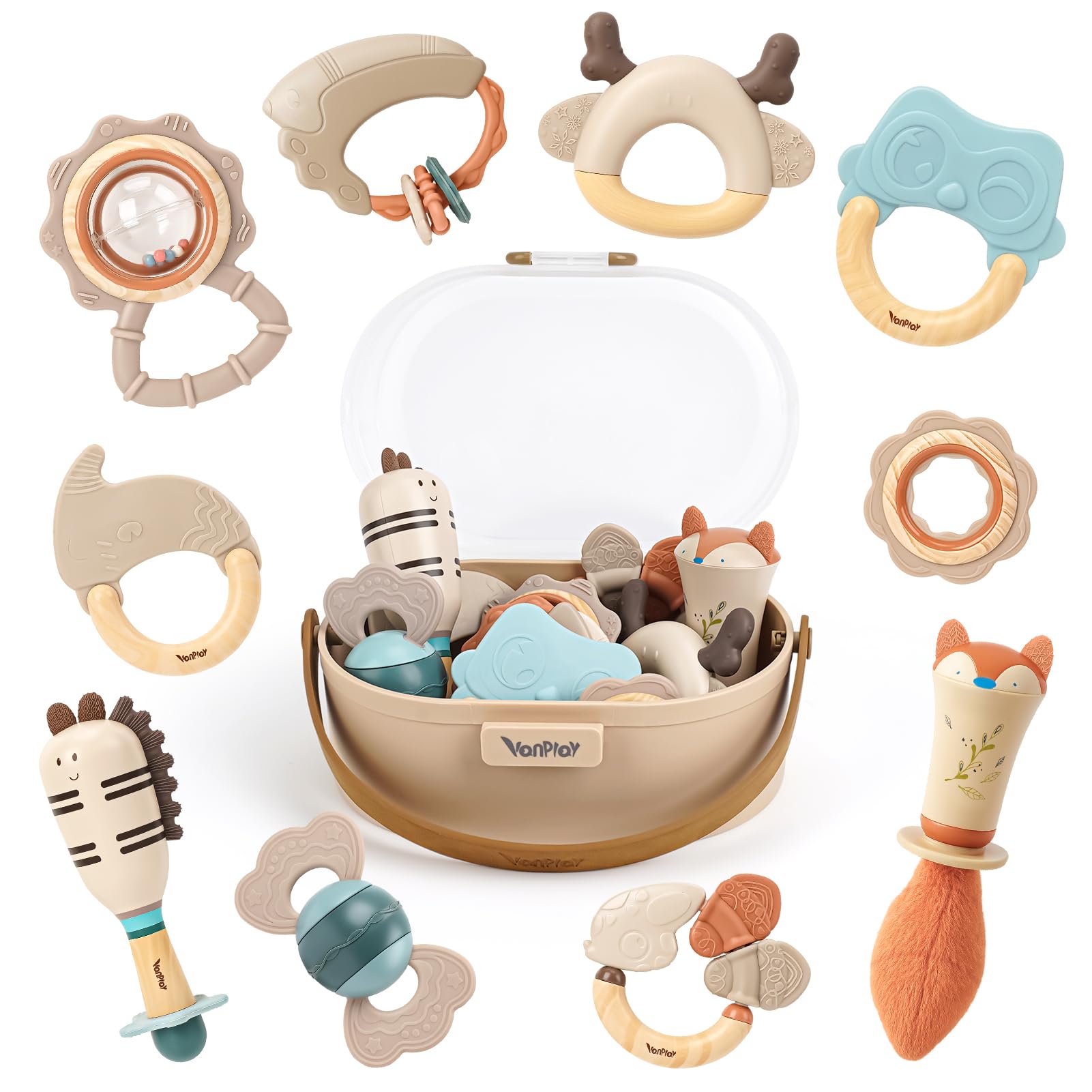 Baby Rattles & Teethers Set, Baby Toys 0-6 Months, Teething Toys 3-6 Months | Se