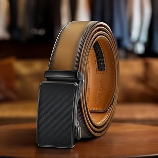 Mens Adjustable Ratchet Belt For Golf Suit Casual Jeans 1 3/8 Cut For Fit