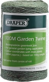 Draper 100m Garden Twine | Strong Garden String | Jute Twine String for Climbing Plants - Green | 40398
