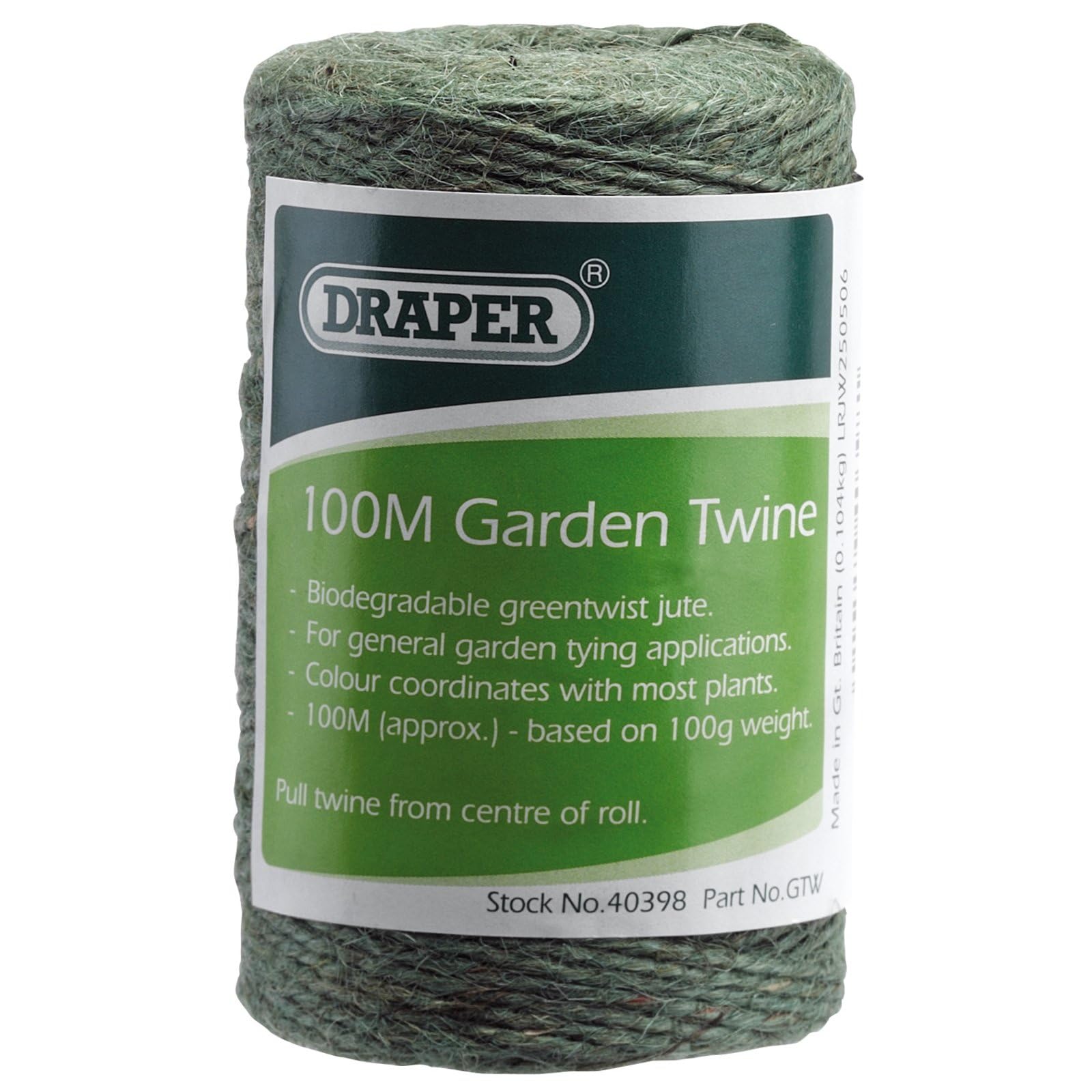 Draper 100m Garden Twine | Strong Garden String | Jute Twine String for Climbing