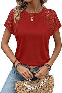 KILISU Top da donna Casual Elegante Pizzo Estate Tee 2026 Manica Corta T Shirt Carino Basic Trendy Camicette Abiti Moda