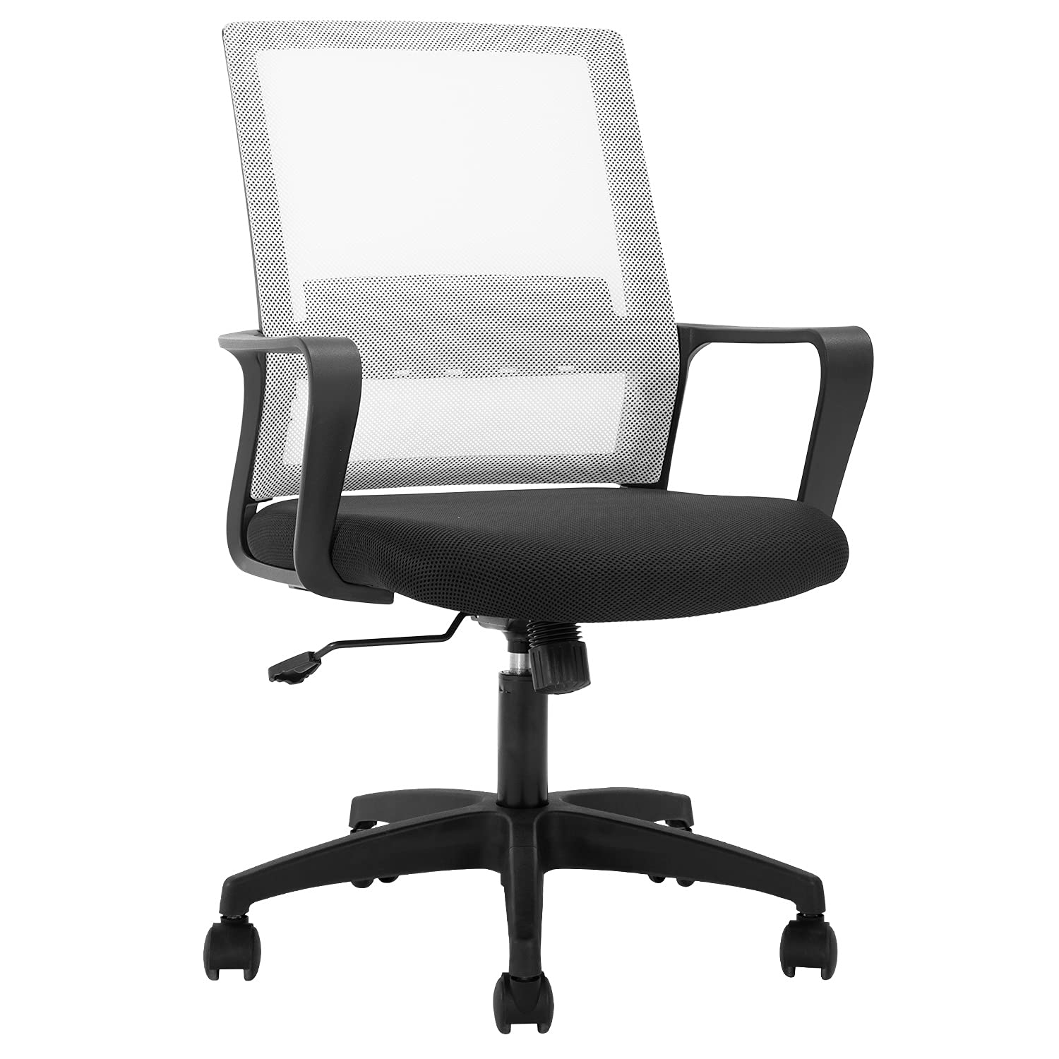 FDW Home Office Chair Ergonomic Desk with Lumbar Support Armrests Mid-Back Mesh 