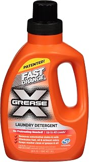Fast Orange 22340 Fast Orange Grease X Mechanic's Laundry Detergent Liquid, 40 Fl. Oz. Stains, Soils &amp; Odor Eliminator for Clothes, Heavy Duty Formula &amp; Degreaser to Deep Clean Active Wear Clothing