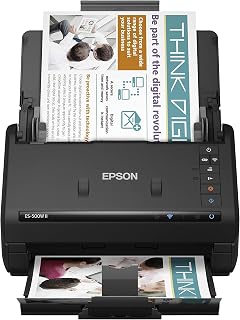 Epson Workforce ES-500W II Wireless Color Duplex Desktop Document Scanner | PC and Mac 50-Sheet Auto Document Feeder 35 ppm Scanning Speed Mobile App Support