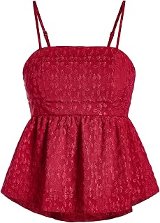 SOLY HUX Summer Babydoll Top for Women Y2k Peplum Cami Crop Tank Tops