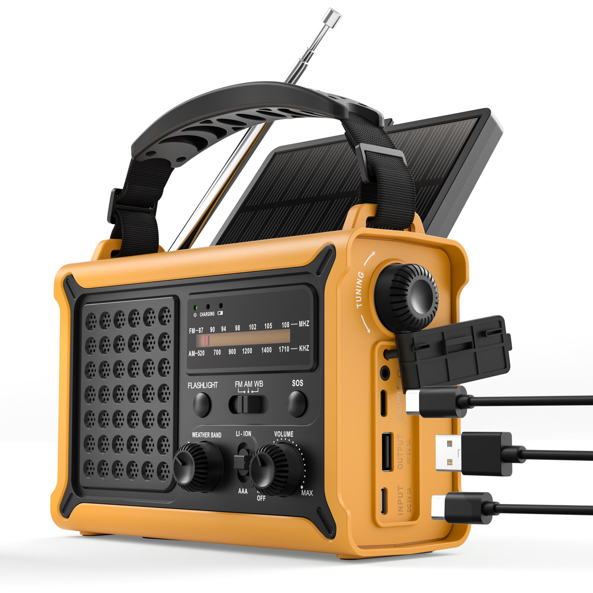 Emergency Radio with Hand Crank & Solar, NOAA Weather Band, AM/FM, 12000mAh | 85