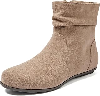 Luoika Women's Wide Wide Ankle Boots Flat Heel Classic Winter Boots
