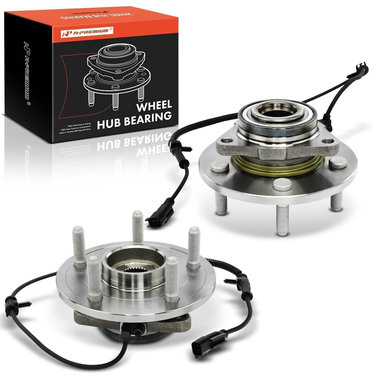 A-Premium 2 x Front Wheel Bearing and Hub Assembly with ABS & 5-Lug | Compatible