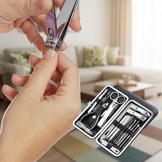 Manicure Pedicure Set Professional Nail Clippers Stainless Steel Manicure Kits 19/16/9pcs for Men Women