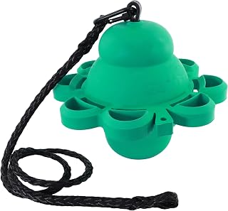 Clover - Horse Toy Ball - Green Treat Puzzle, Hang from Stalls & Paddocks, Fill Ring w/Carrots-Hay-Treats, Durable Rubber, Suspension Kit