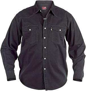 Duke London Men's West Stone Wash Long Sleeve Trucker Denim Shirt