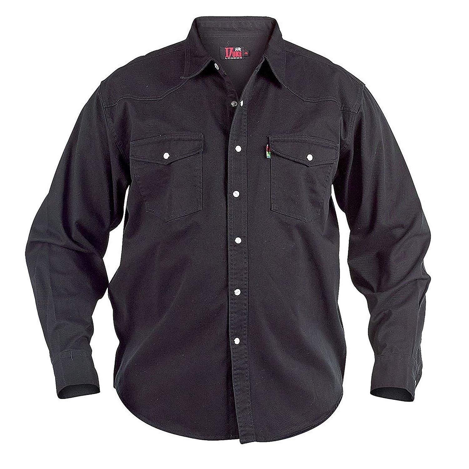 Duke London Men's West Stone Wash Long Sleeve Trucker Denim Shirt