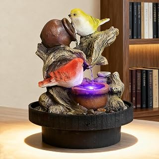 Ferrisland Resin LED Indoor Water Fountains | Office, Home Relocation Gifts