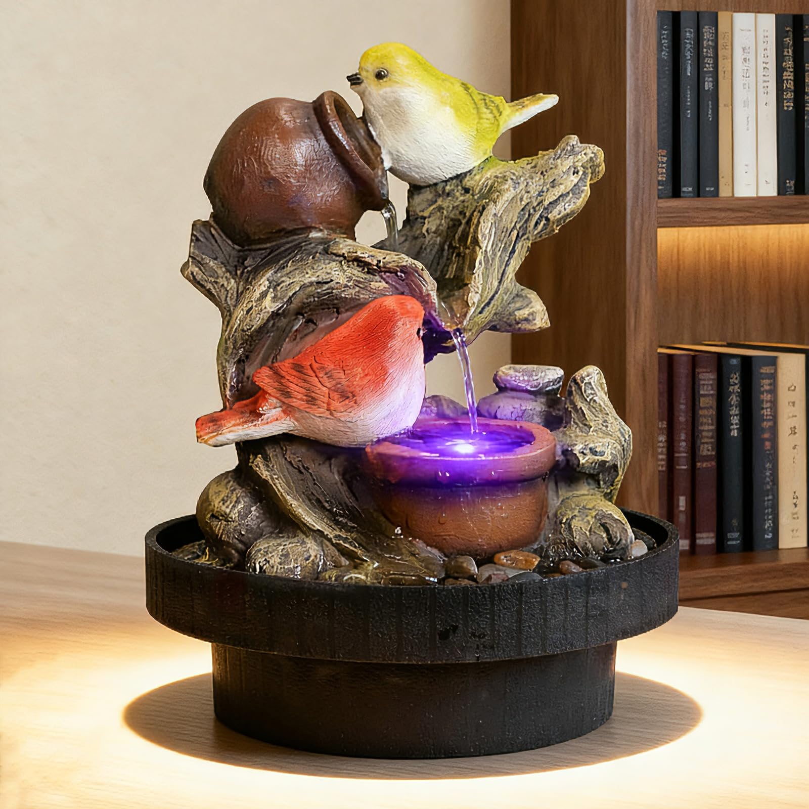 Ferrisland Resin LED Indoor Water Fountains | Office, Home Relocation Gifts