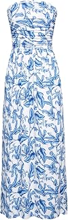 GRACE KARIN Women Strapless Dress Casual Loose Ruched Long Maxi Dress with Pockets