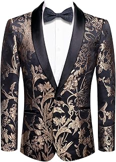 Hi-Tie Mens Fashion Jacket Shawl Lapel One Button Slim Fit Long Sleeve Jacket Tuxedo Party Dinner