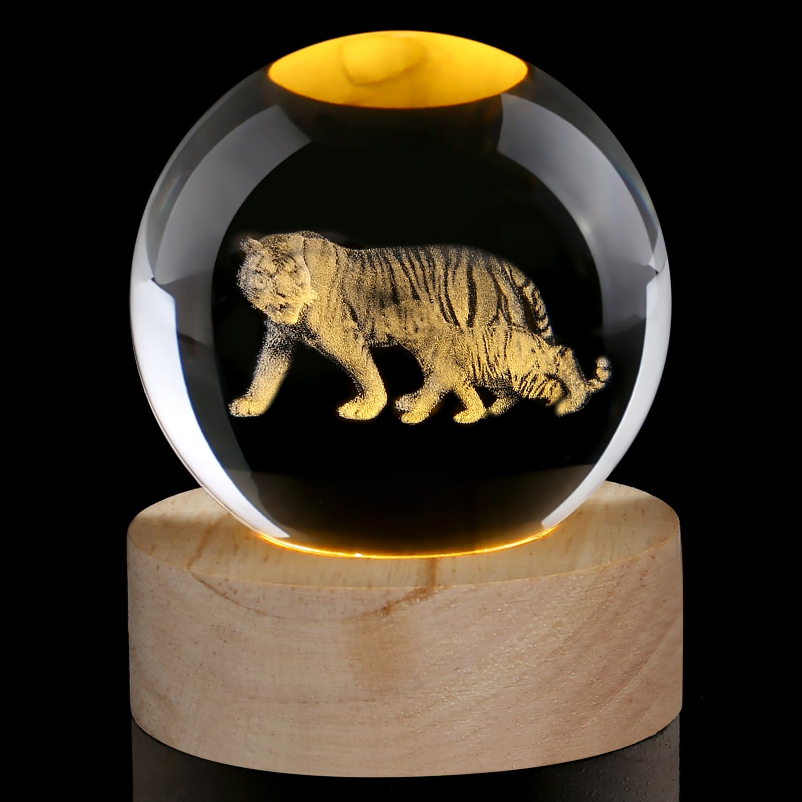 Tigers Crystal Ball Tiger Crystal Gifts for Women Glass Animals Ornaments Paperw