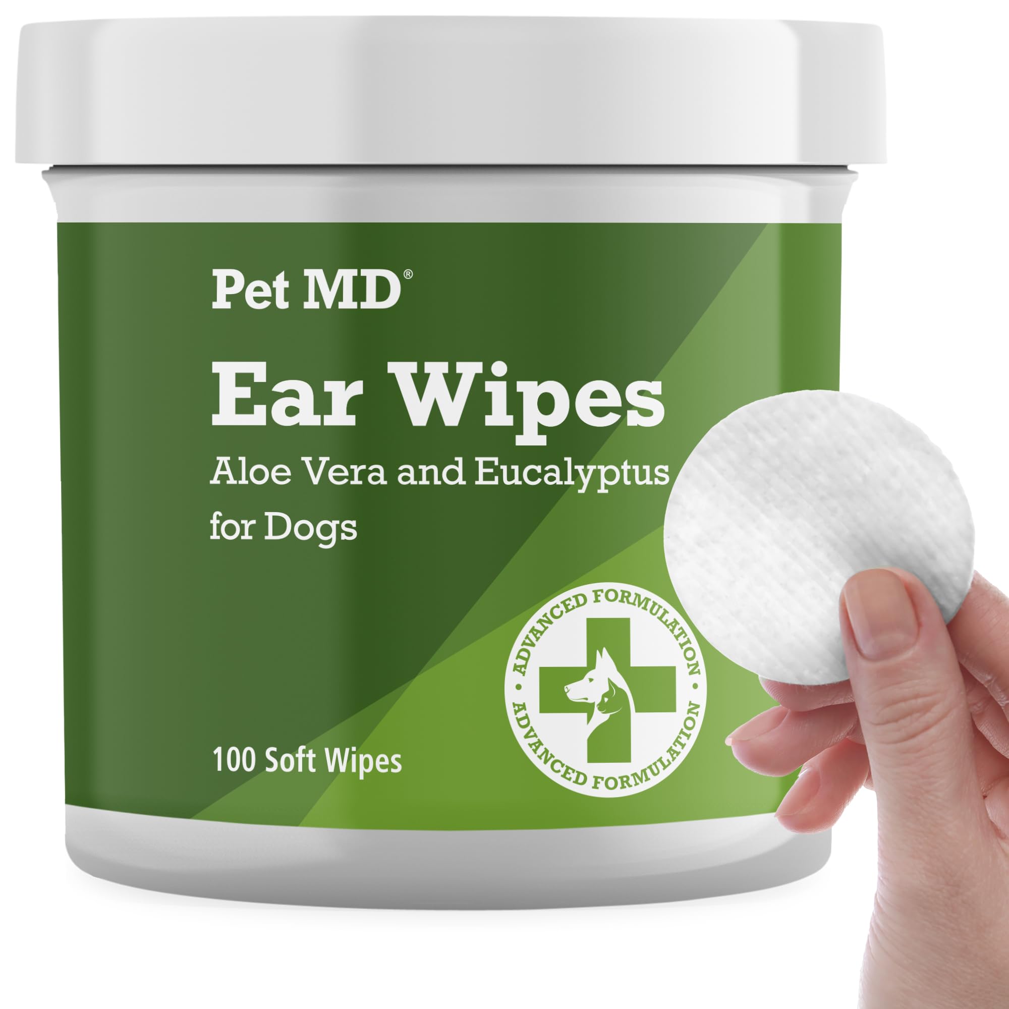 Pet MD Dog Ear Cleaning Wipes – Otic Cleanser for Dogs - 100 ct | Soothing Ear C