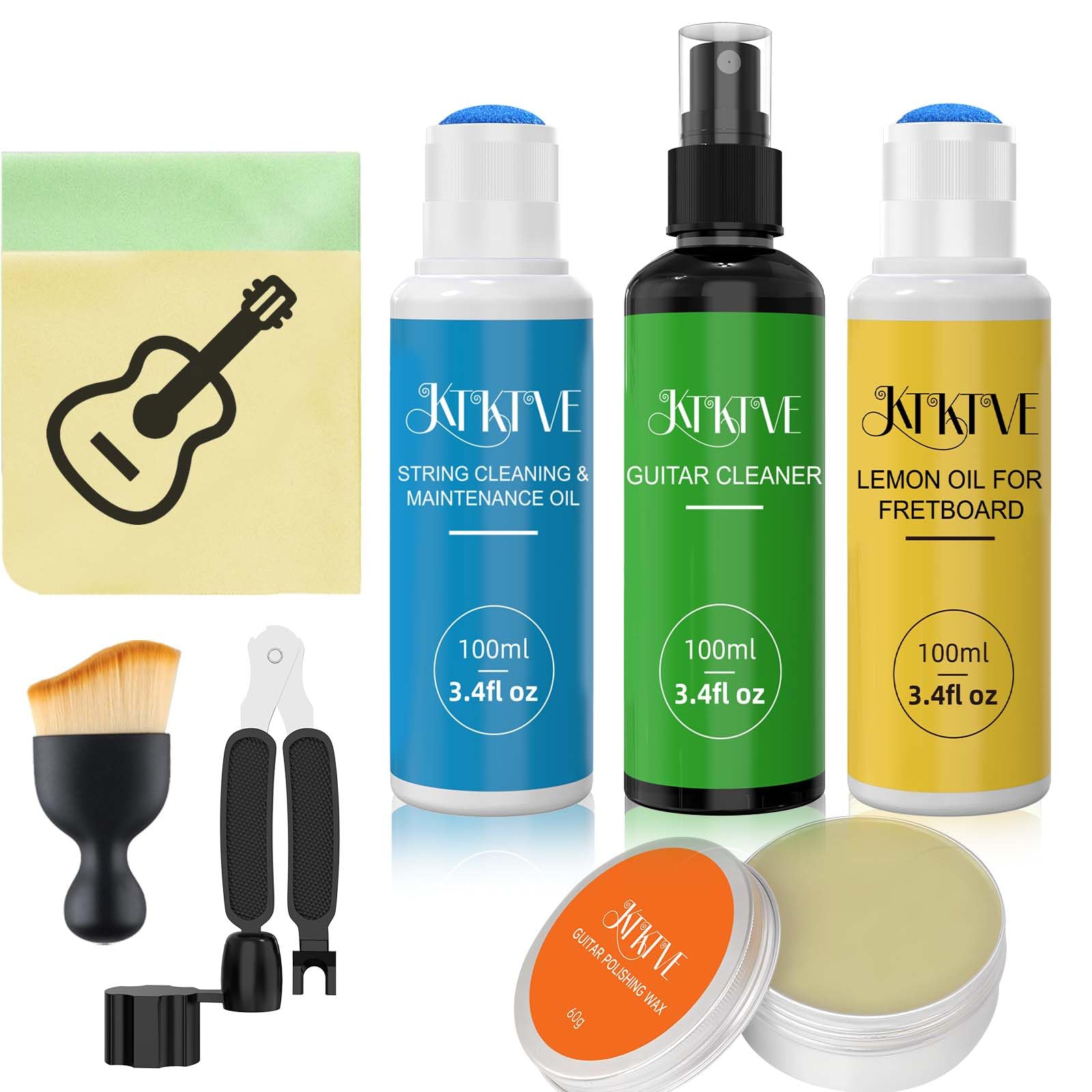 Guitar Cleaning Kit – 8-Pack Complete Care Set with Innovative Sponge Applicator