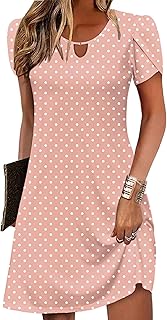 Zeagoo Women's Casual Short Sleeve Dress with Pockets Floral Summer Dress Short Sleeve Mini Dress Summer Dress